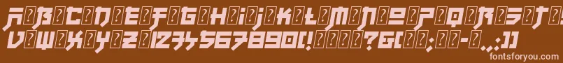 フォントFujiQuakeZone – 茶色の背景にピンクのフォント