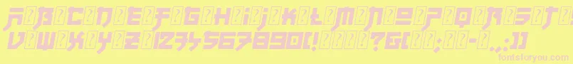 FujiQuakeZone Font – Pink Fonts on Yellow Background