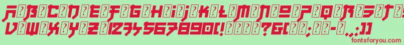 FujiQuakeZone Font – Red Fonts on Green Background