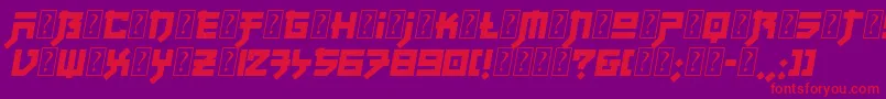 FujiQuakeZone Font – Red Fonts on Purple Background