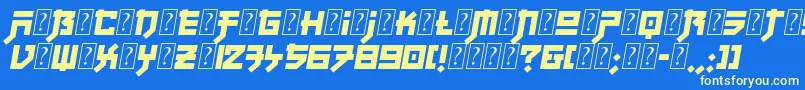 FujiQuakeZone Font – Yellow Fonts on Blue Background