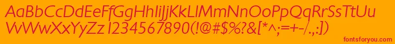 ChantillylhItalic-Schriftart – Rote Schriften auf orangefarbenem Hintergrund