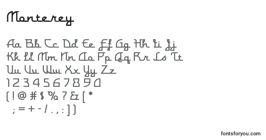 Fuente Monterey - alfabeto, números, caracteres especiales