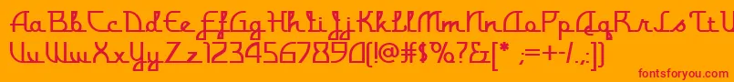 Monterey Font – Red Fonts on Orange Background