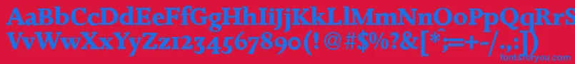 JosieBold Font – Blue Fonts on Red Background