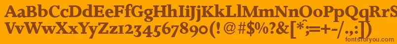 Czcionka JosieBold – brązowe czcionki na pomarańczowym tle
