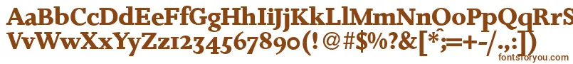 フォントJosieBold – 白い背景に茶色のフォント