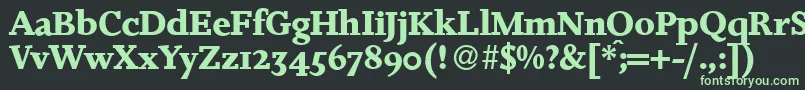 フォントJosieBold – 黒い背景に緑の文字