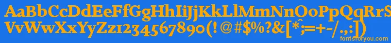 Czcionka JosieBold – pomarańczowe czcionki na niebieskim tle
