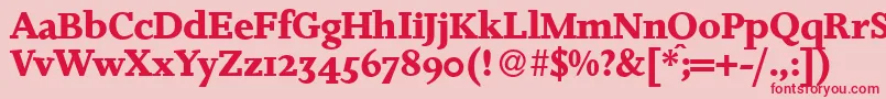 フォントJosieBold – ピンクの背景に赤い文字