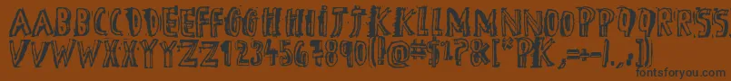 DTheHero-fontti – mustat fontit ruskealla taustalla