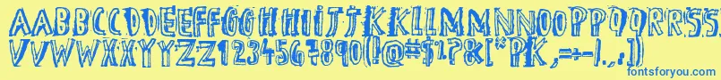 DTheHero Font – Blue Fonts on Yellow Background