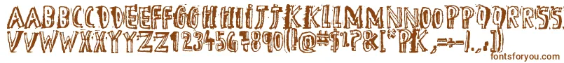 DTheHero-Schriftart – Braune Schriften auf weißem Hintergrund
