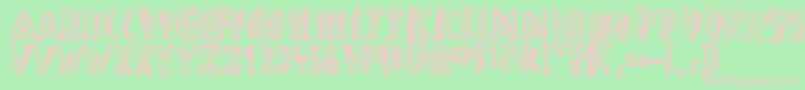DTheHero-fontti – vaaleanpunaiset fontit vihreällä taustalla