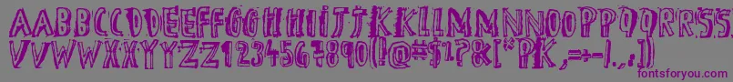 DTheHero-fontti – violetit fontit harmaalla taustalla
