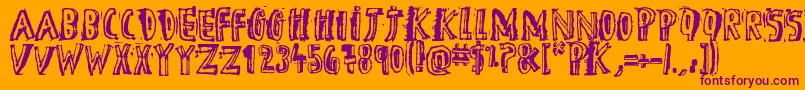 Шрифт DTheHero – фиолетовые шрифты на оранжевом фоне