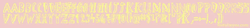 DTheHero Font – Yellow Fonts on Pink Background