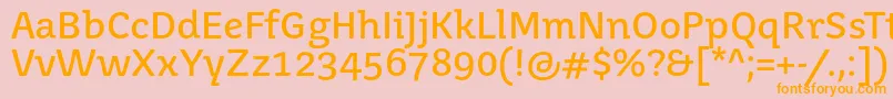 JuvenislightBold Font – Orange Fonts on Pink Background