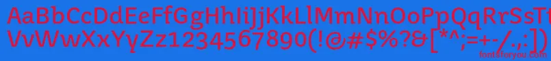 JuvenislightBold Font – Red Fonts on Blue Background