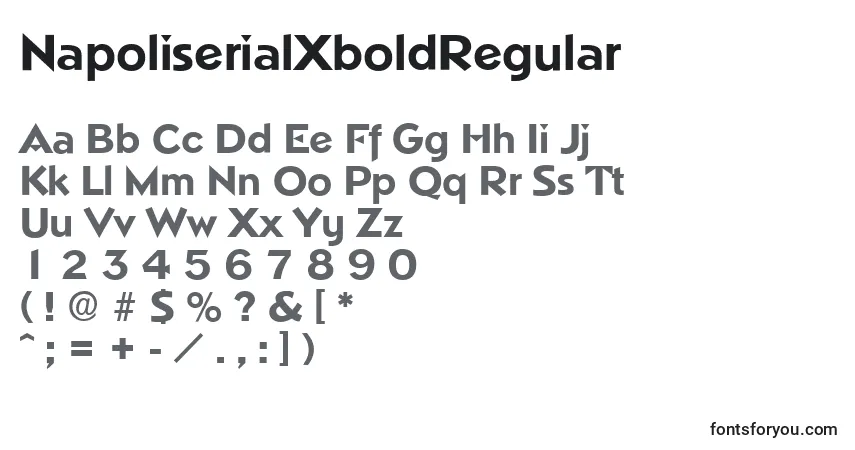 A fonte NapoliserialXboldRegular – alfabeto, números, caracteres especiais