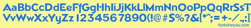 NapoliserialXboldRegular Font – Blue Fonts on Yellow Background