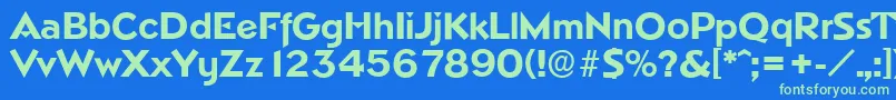 NapoliserialXboldRegular Font – Green Fonts on Blue Background