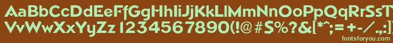 NapoliserialXboldRegular Font – Green Fonts on Brown Background