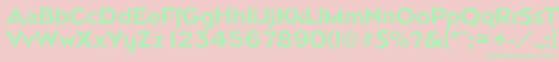 NapoliserialXboldRegular Font – Green Fonts on Pink Background