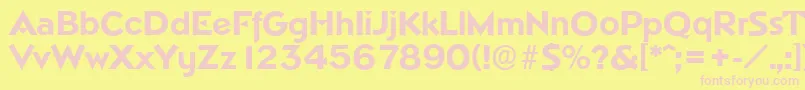NapoliserialXboldRegular Font – Pink Fonts on Yellow Background