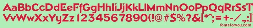 NapoliserialXboldRegular Font – Red Fonts on Green Background