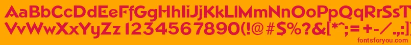 NapoliserialXboldRegular Font – Red Fonts on Orange Background
