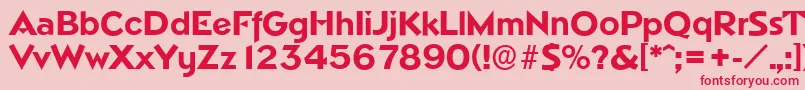 NapoliserialXboldRegular Font – Red Fonts on Pink Background
