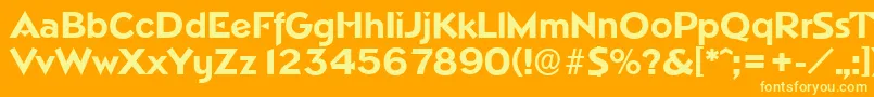 NapoliserialXboldRegular Font – Yellow Fonts on Orange Background