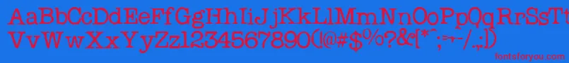 ProblemSecretaryNormal Font – Red Fonts on Blue Background