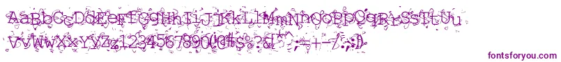 LiquidNewspaper-Schriftart – Violette Schriften auf weißem Hintergrund