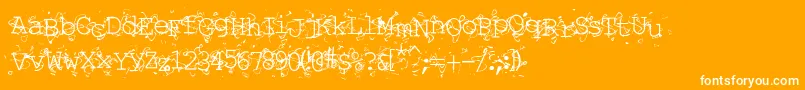 LiquidNewspaper Font – White Fonts on Orange Background