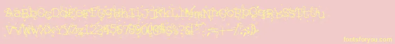 LiquidNewspaper Font – Yellow Fonts on Pink Background