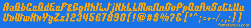 フォントChaingothicExtrabold – オレンジ色の文字が青い背景にあります。