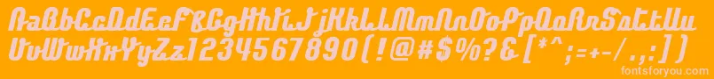 ChaingothicExtrabold-Schriftart – Rosa Schriften auf orangefarbenem Hintergrund