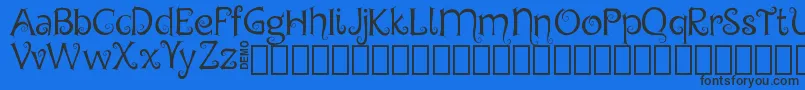 ChygaDemo Font – Black Fonts on Blue Background