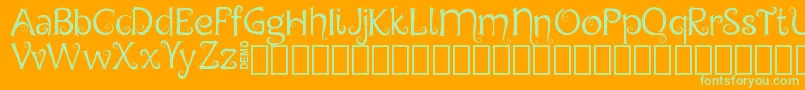 ChygaDemo Font – Green Fonts on Orange Background