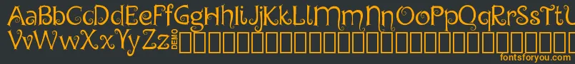 ChygaDemo Font – Orange Fonts on Black Background