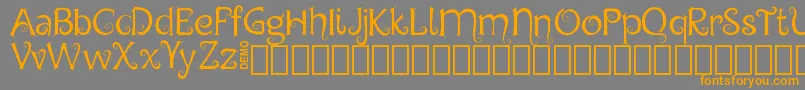 Weitere Informationen zur ChygaDemo-Schriftart ChygaDemo-Schriftart – Orangefarbene Schriften auf grauem Hintergrund