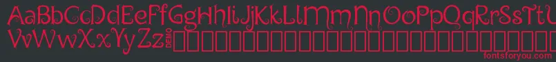 ChygaDemo Font – Red Fonts on Black Background
