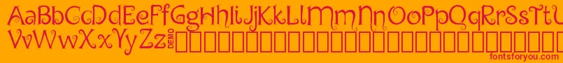 ChygaDemo Font – Red Fonts on Orange Background