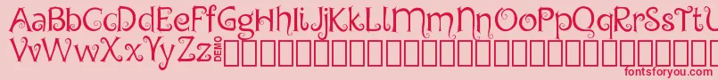ChygaDemo-Schriftart – Rote Schriften auf rosa Hintergrund