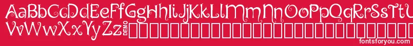 ChygaDemo Font – White Fonts on Red Background