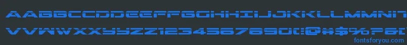 Шрифт Outriderlaserbold – синие шрифты на чёрном фоне