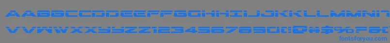 Outriderlaserbold-Schriftart – Blaue Schriften auf grauem Hintergrund