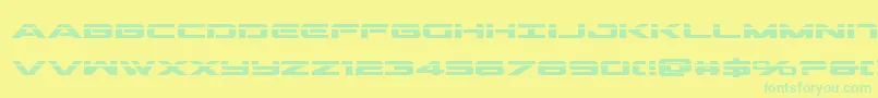 Police Outriderlaserbold – polices vertes sur fond jaune